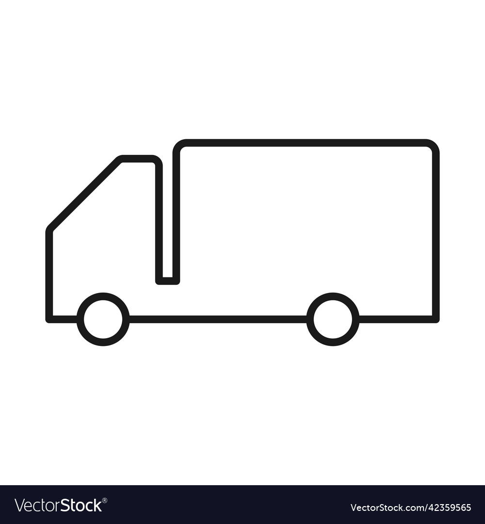 Truck outline icon on white background Royalty Free Vector