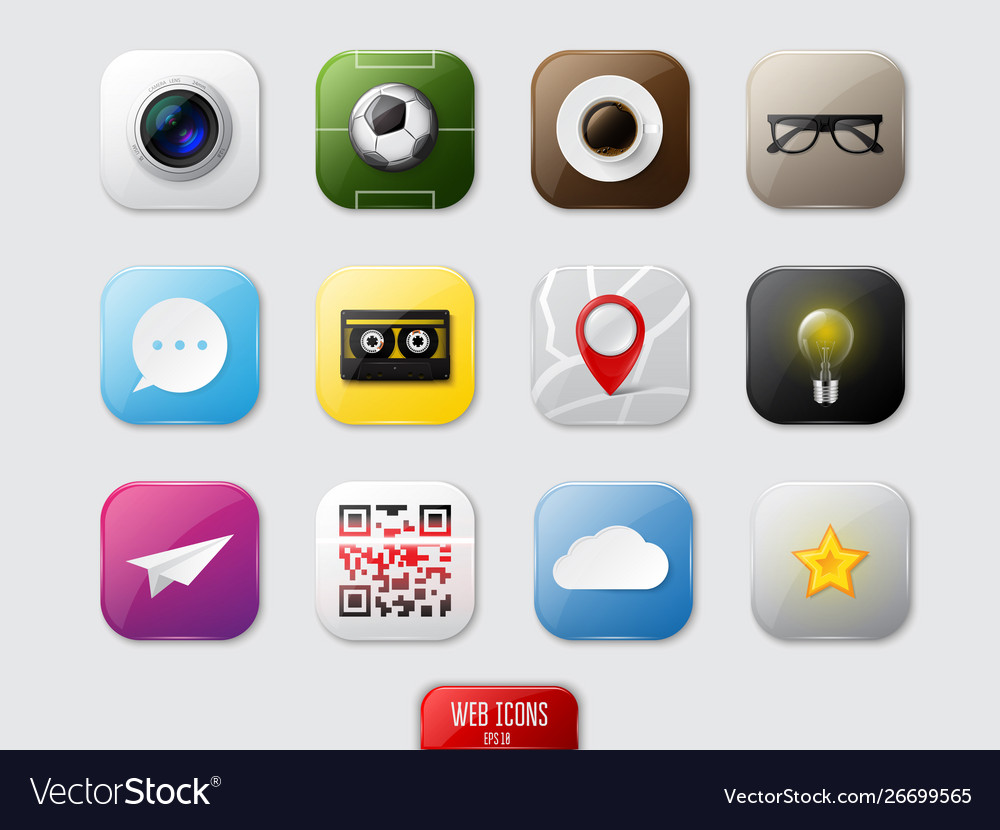 Web icons set vector image Web icons set