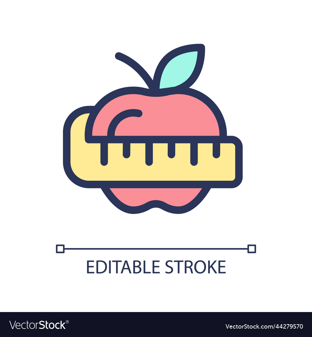 Apple and measuring tape pixel perfect rgb color vector image Apple and measuring tape pixel perfect rgb color