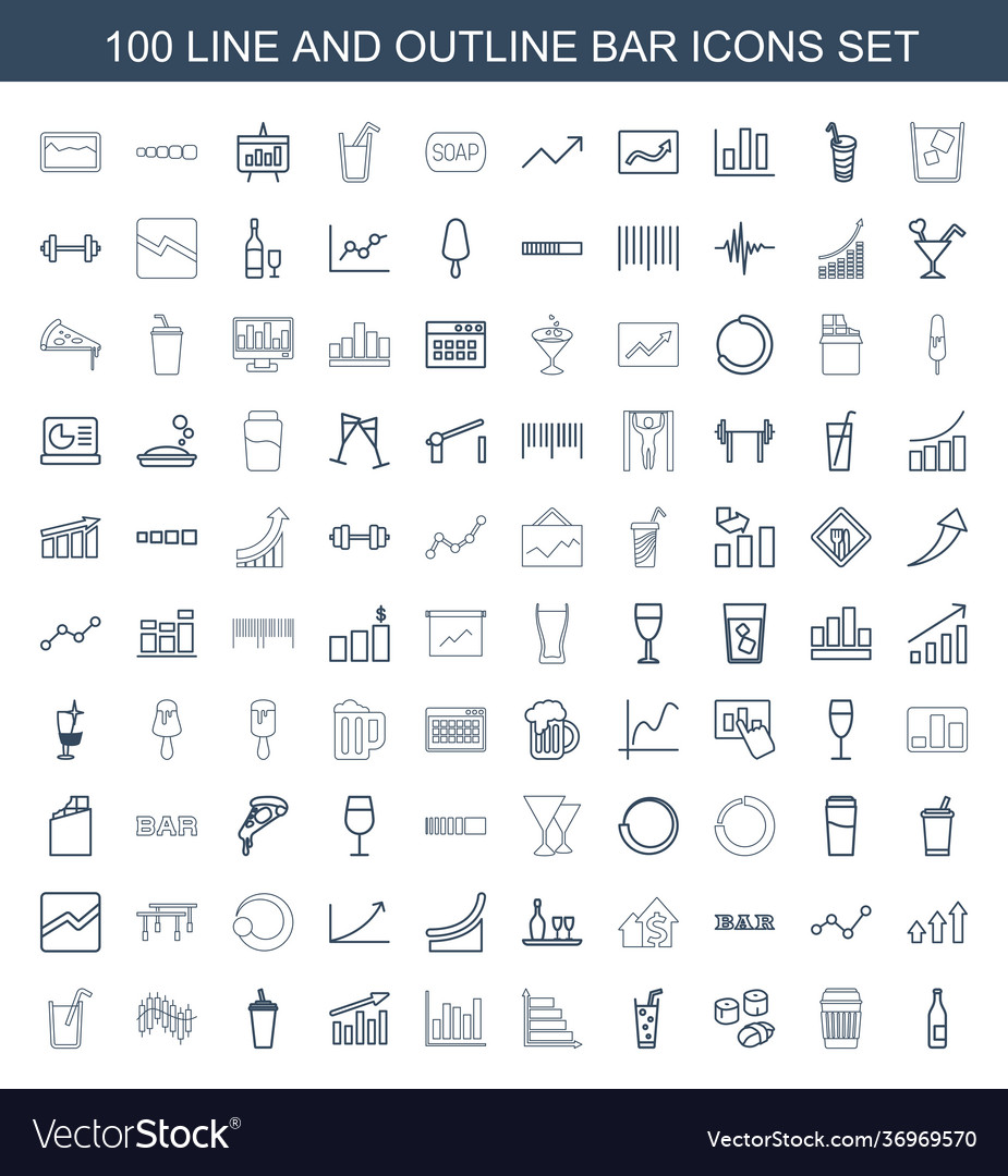 Bar icons Royalty Free Vector Image - VectorStock