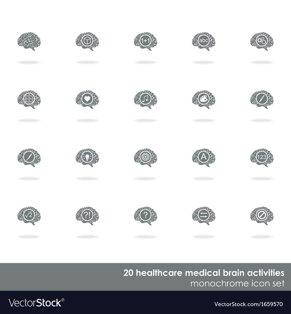 Brain Icon Set - Cognitive Concepts