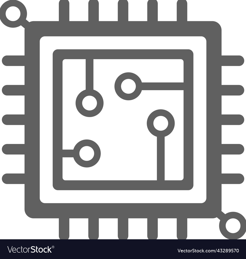 Chip circuit microchip processor icon gray