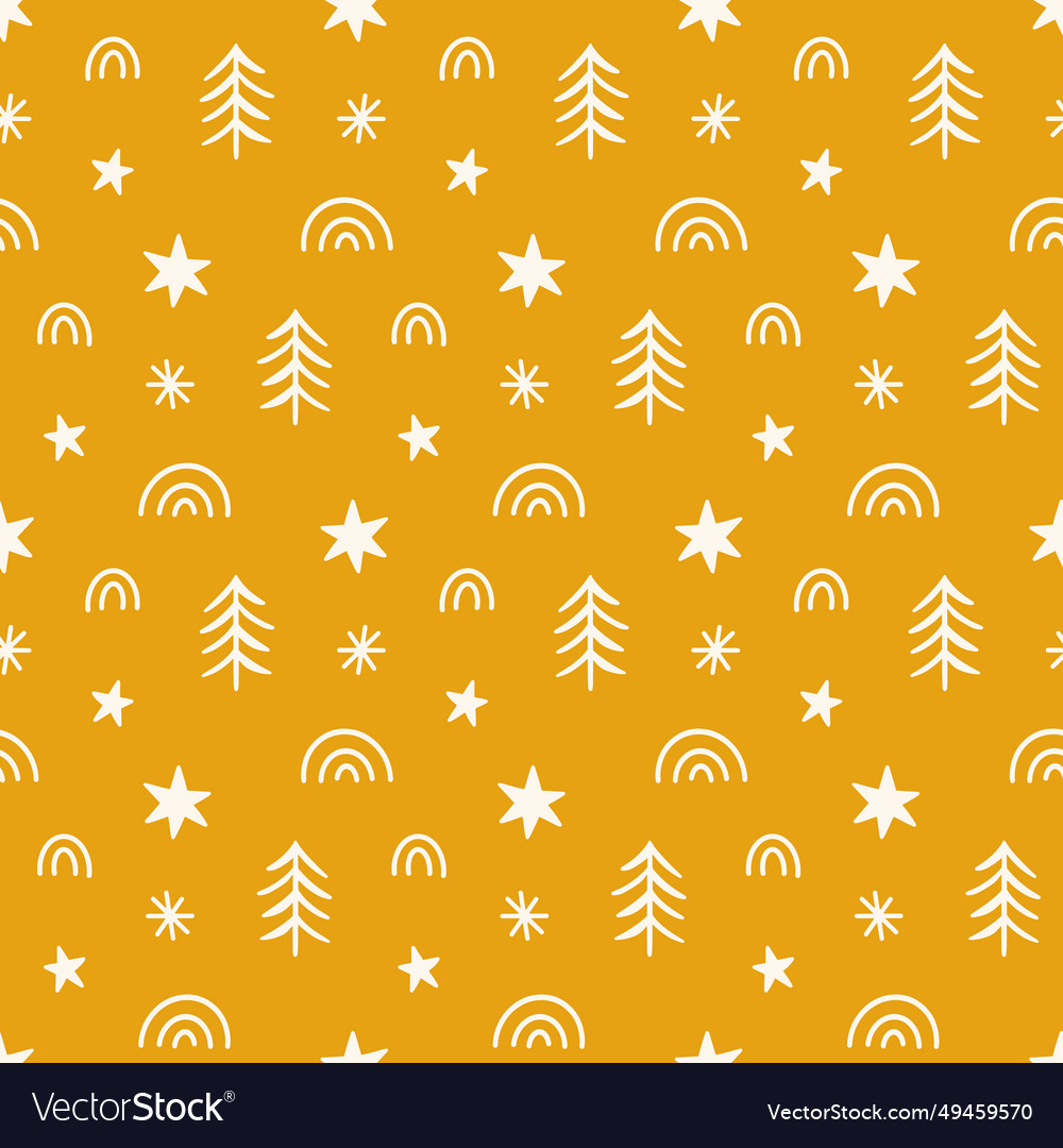 Christmas trees seasonal seamless pattern