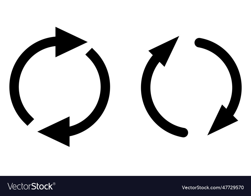 Circle made of two joining arrows - simple cycle Vector Image Circle made of two joining arrows - simple cycle
