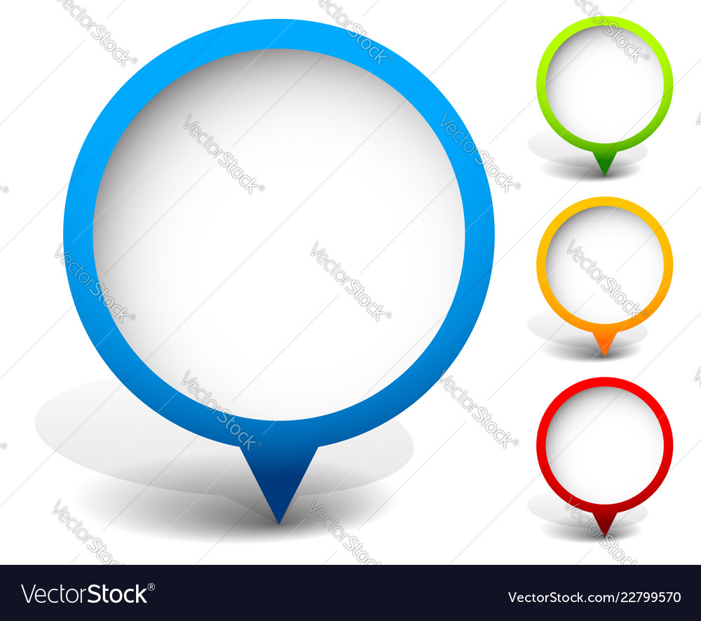 Circular map marker pin icon blank space