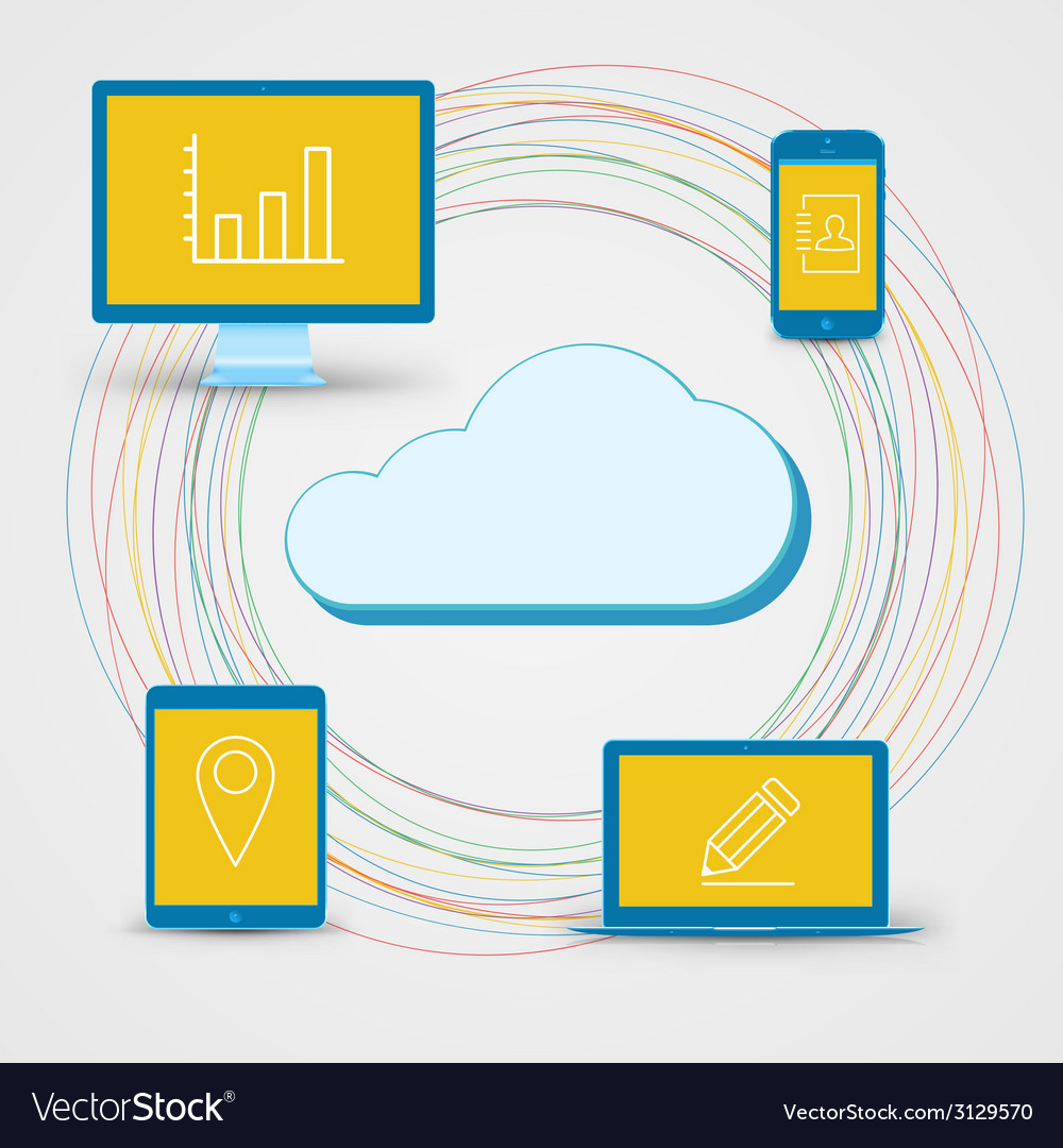 Cloud computing concept background tablet