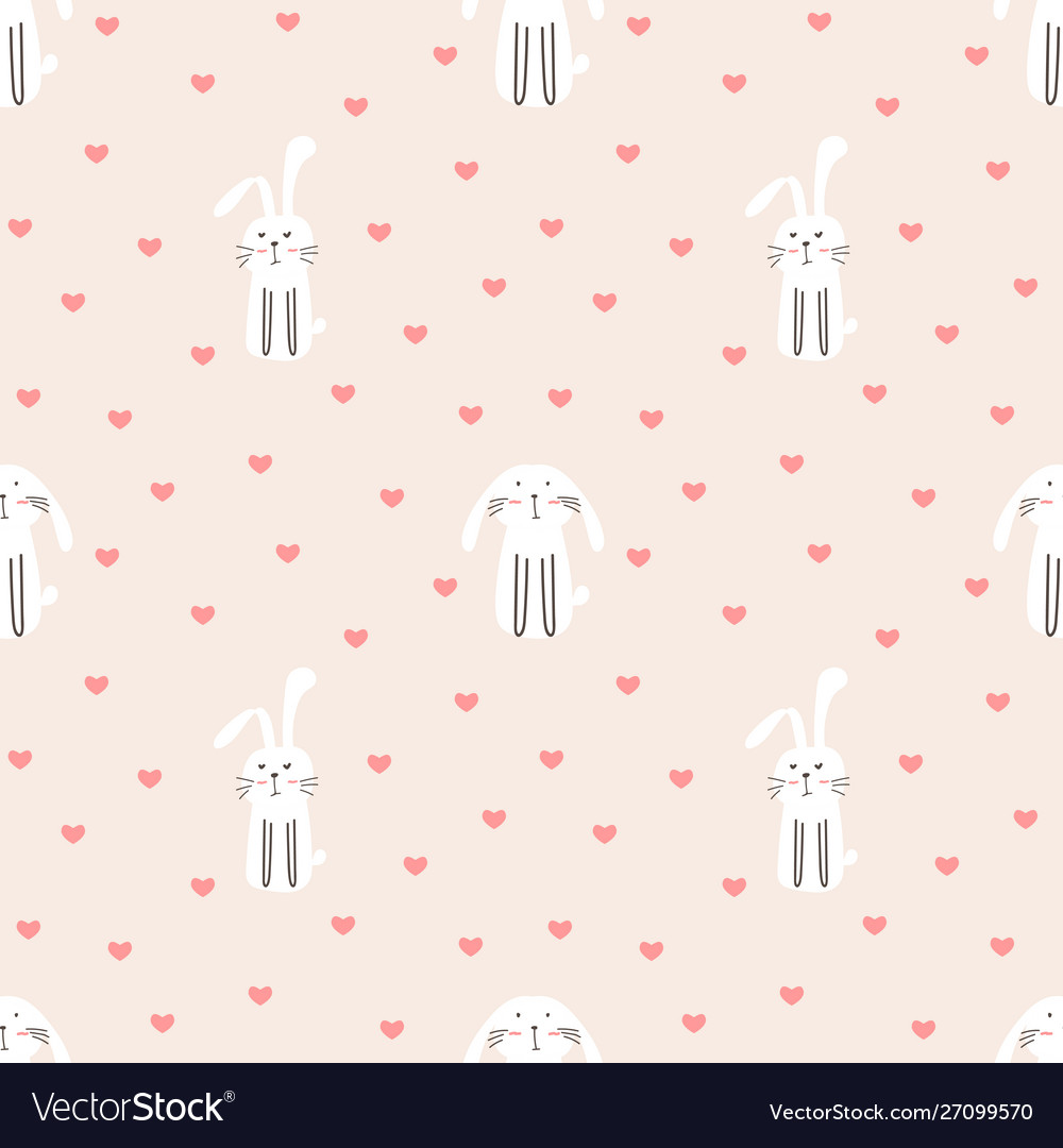 Cute bunny seamless pattern background Royalty Free Vector