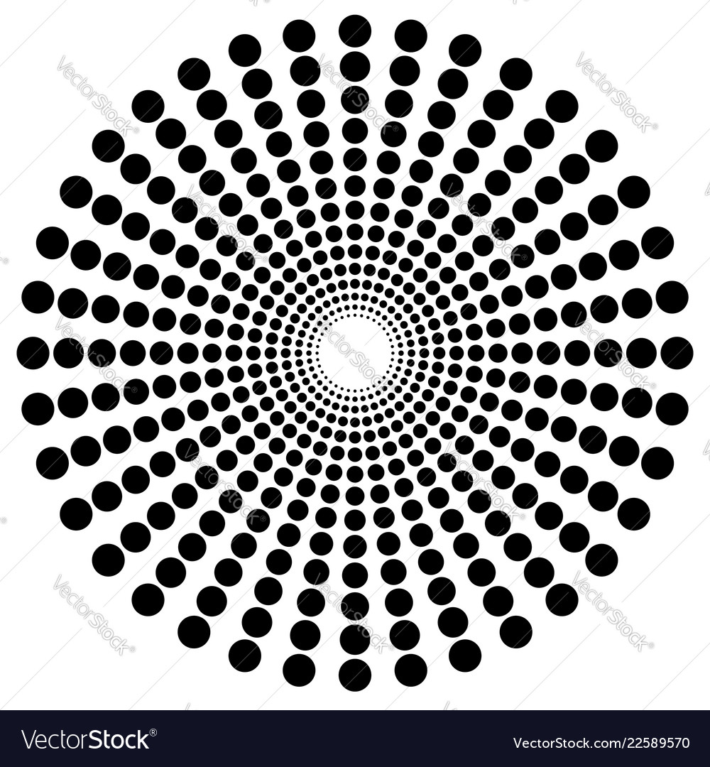 Gepunktete radiale Motivform abstraktes Designelement