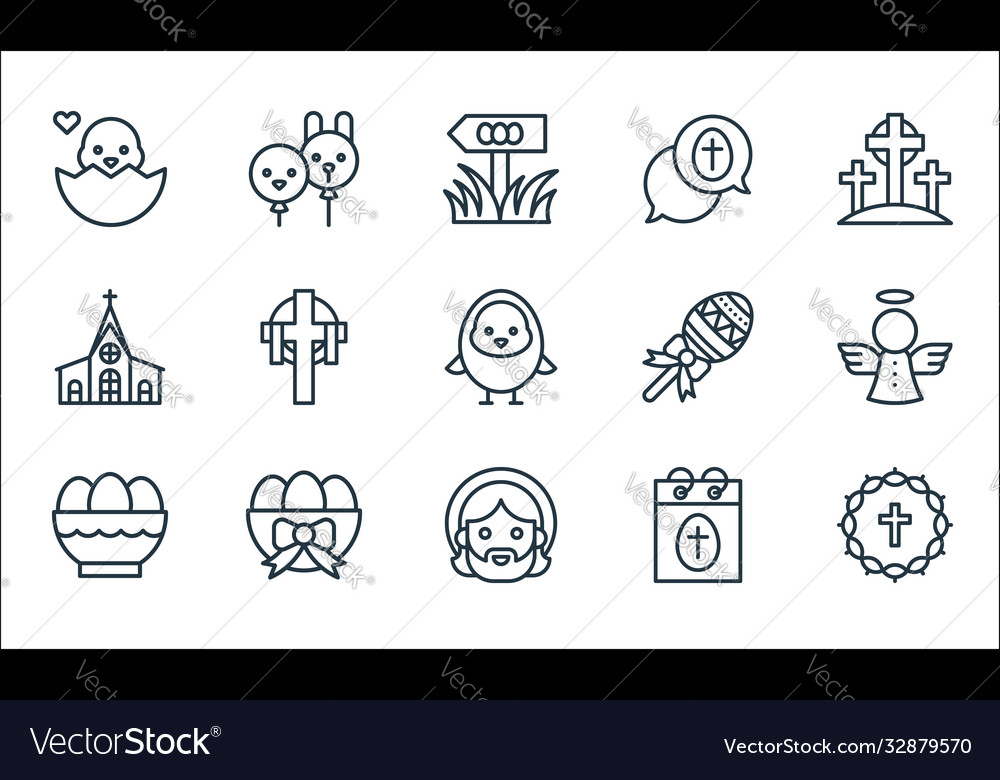 Easter Line Icons - Religious & Festive