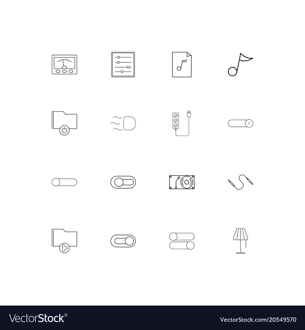 Electrical simple linear icons set outlined