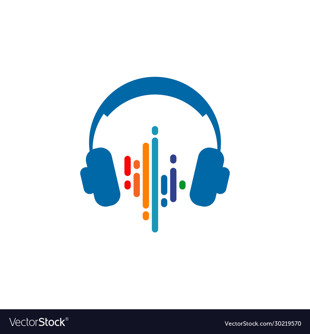 Headphone music icon logo design template Vector Image