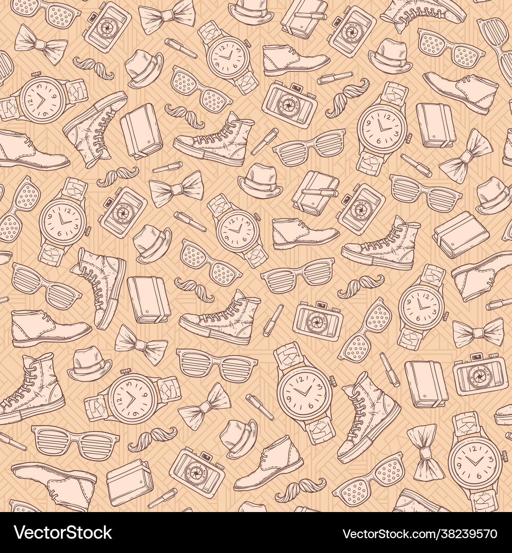 Hipster seamless pattern Royalty Free Vector Image