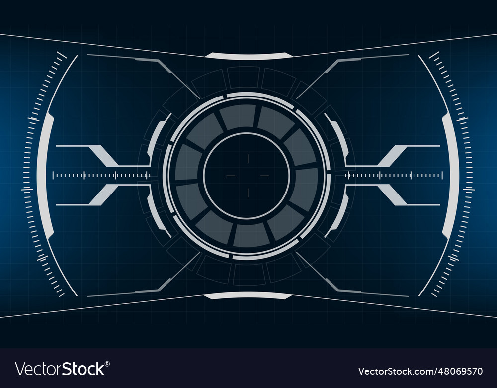 Hud sci-fi interface screen view design virtual vector image Hud sci-fi interface screen view design virtual