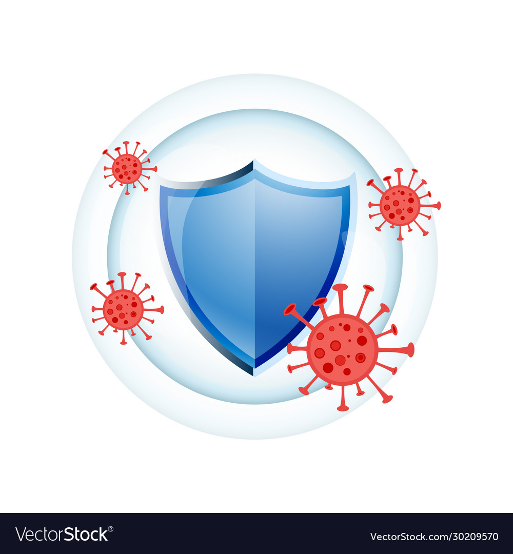 Immune system medical protection shield concept Vector Image