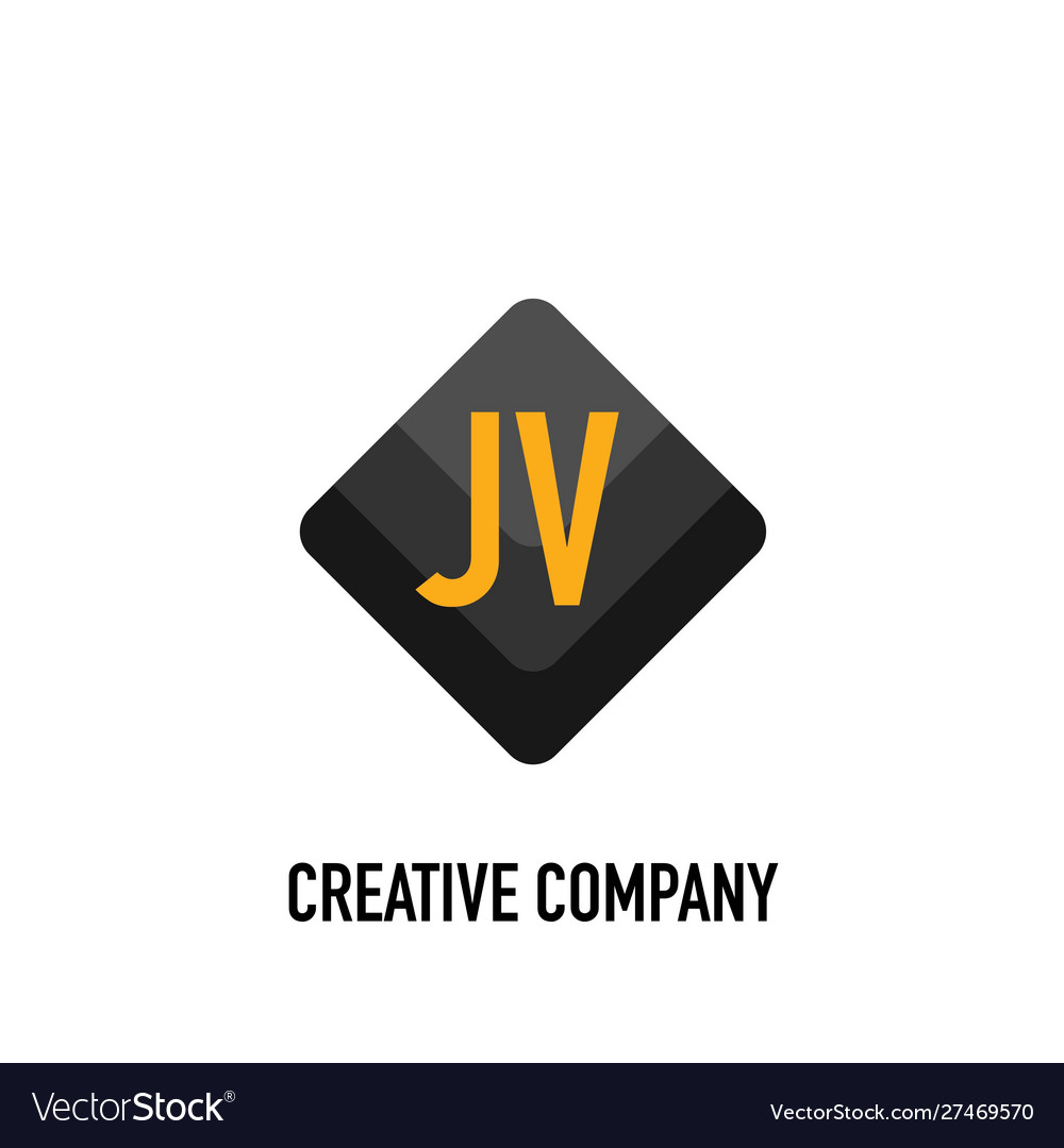 Initial letter jv black creative design logo