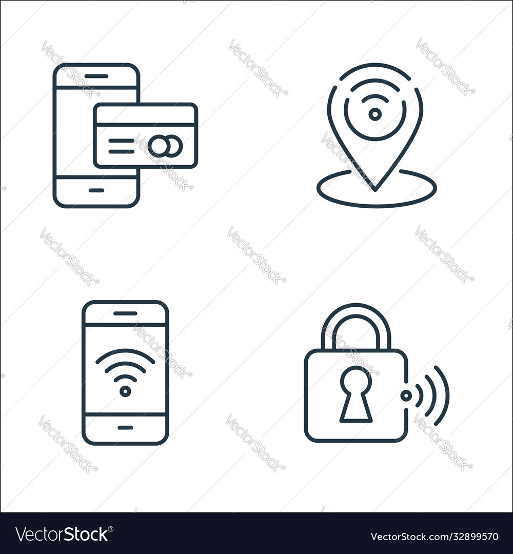 Internet things line icons linear set quality Vector Image Internet things line icons linear set quality