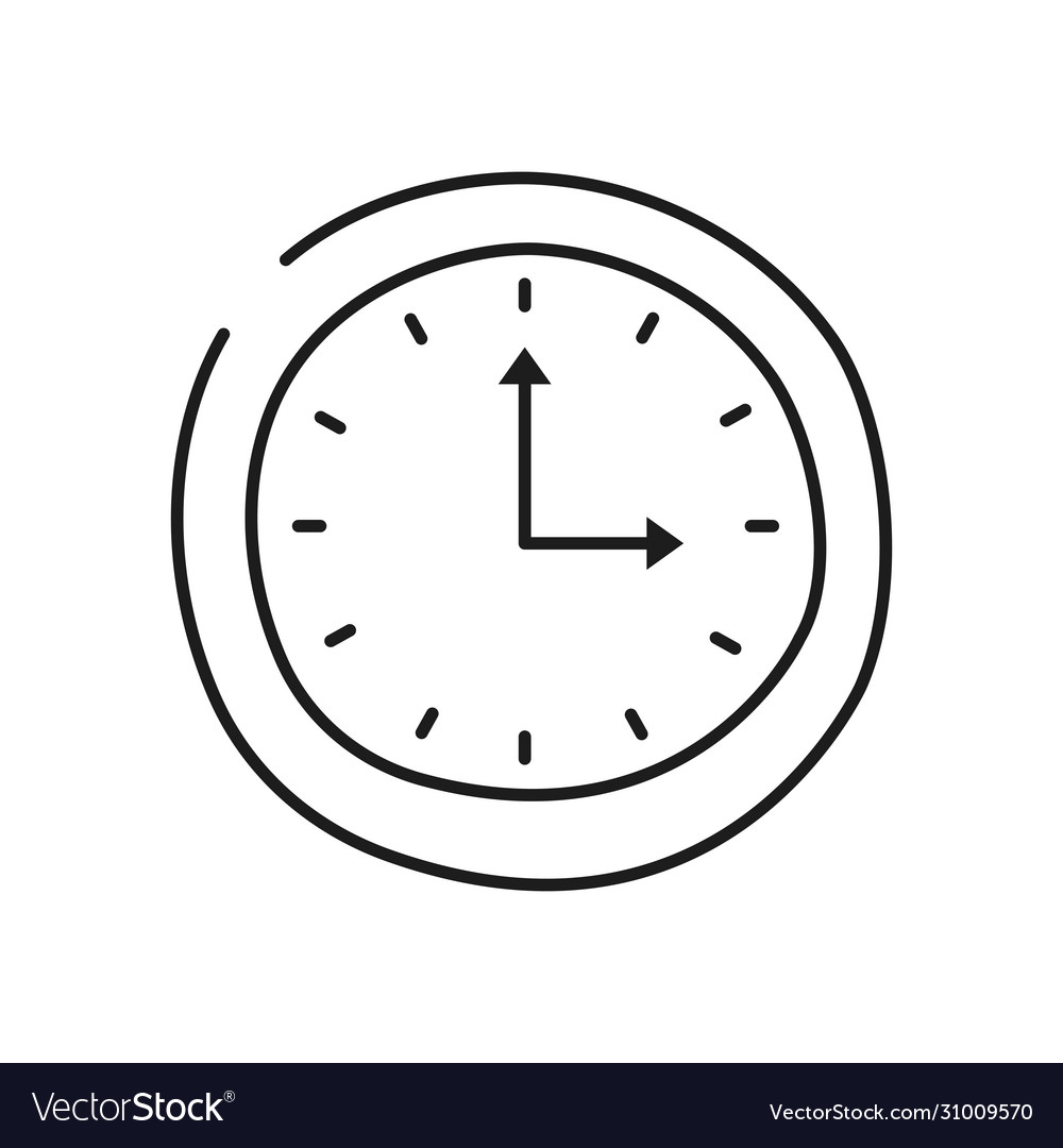 Line Style Clock Icon