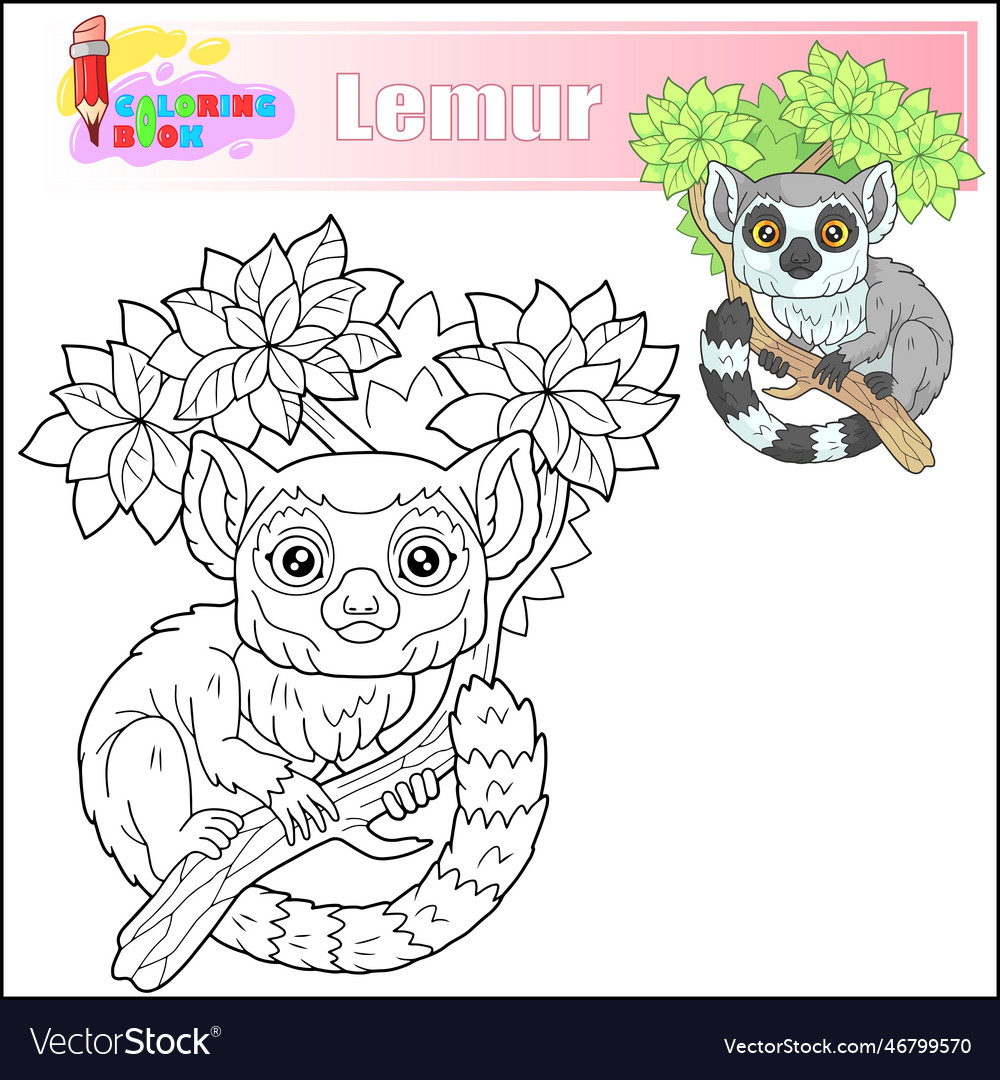 Little lemur coloring book