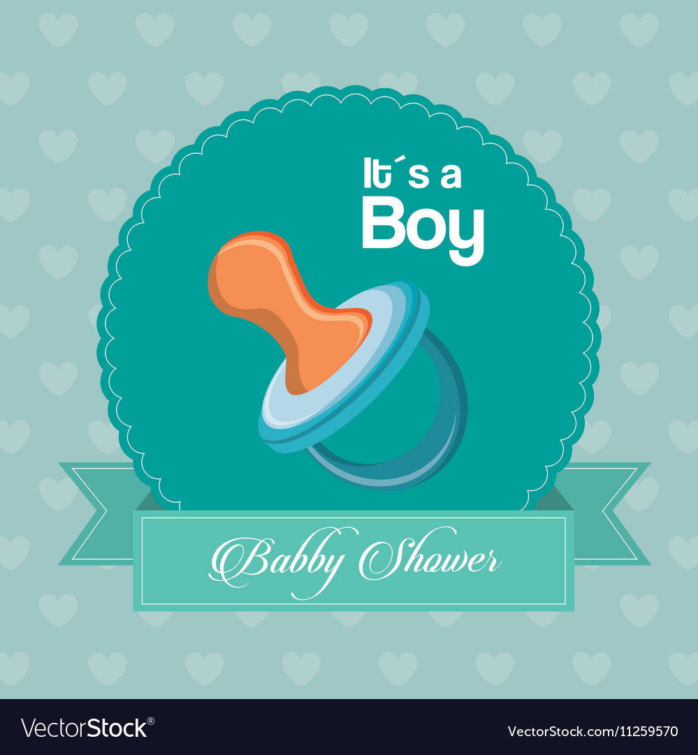 Pacifier of baby shower card design Royalty Free Vector