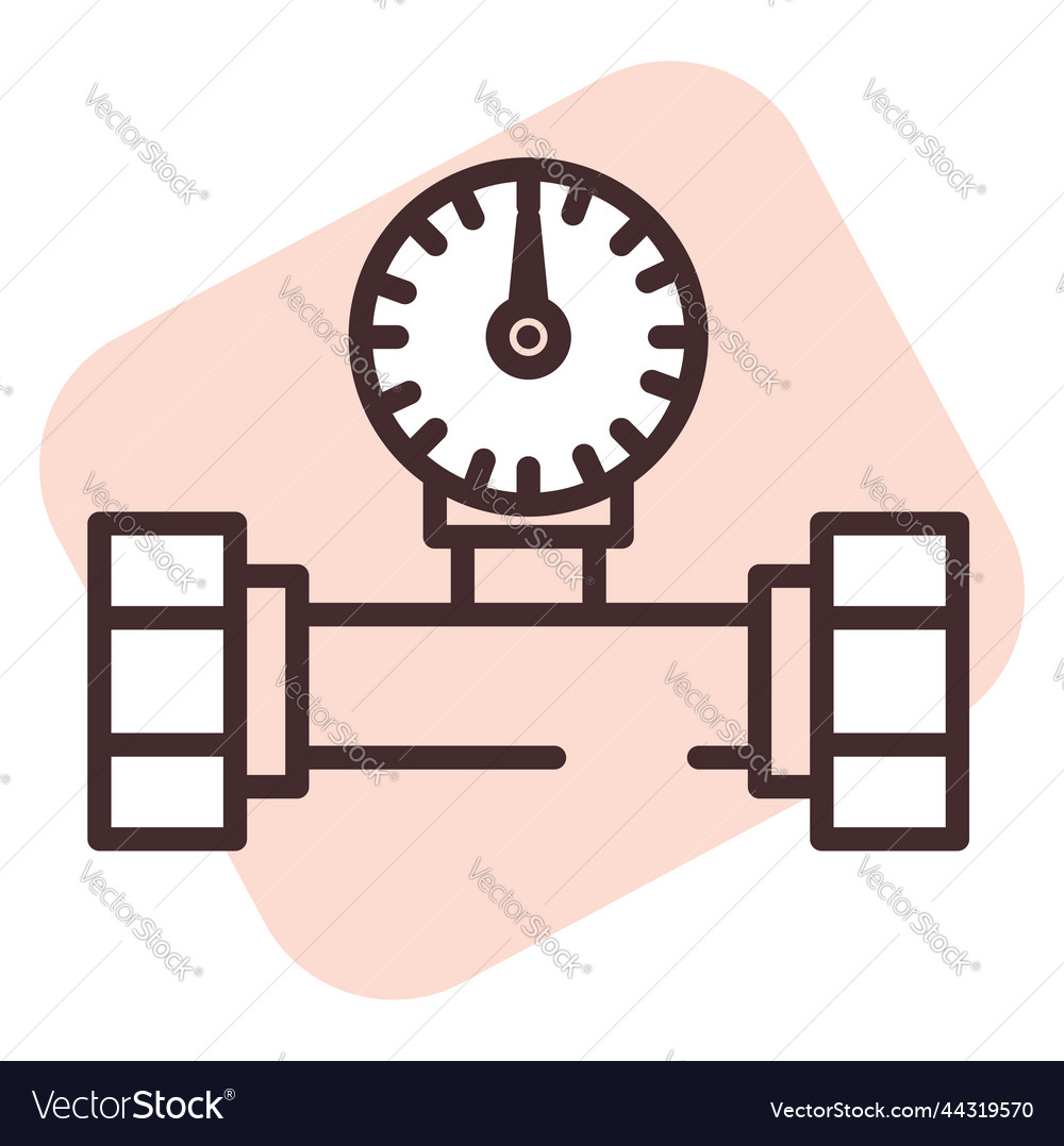 Plumbing pressure meter pipes on white background