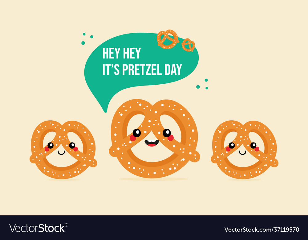 Pretzel day greeting card