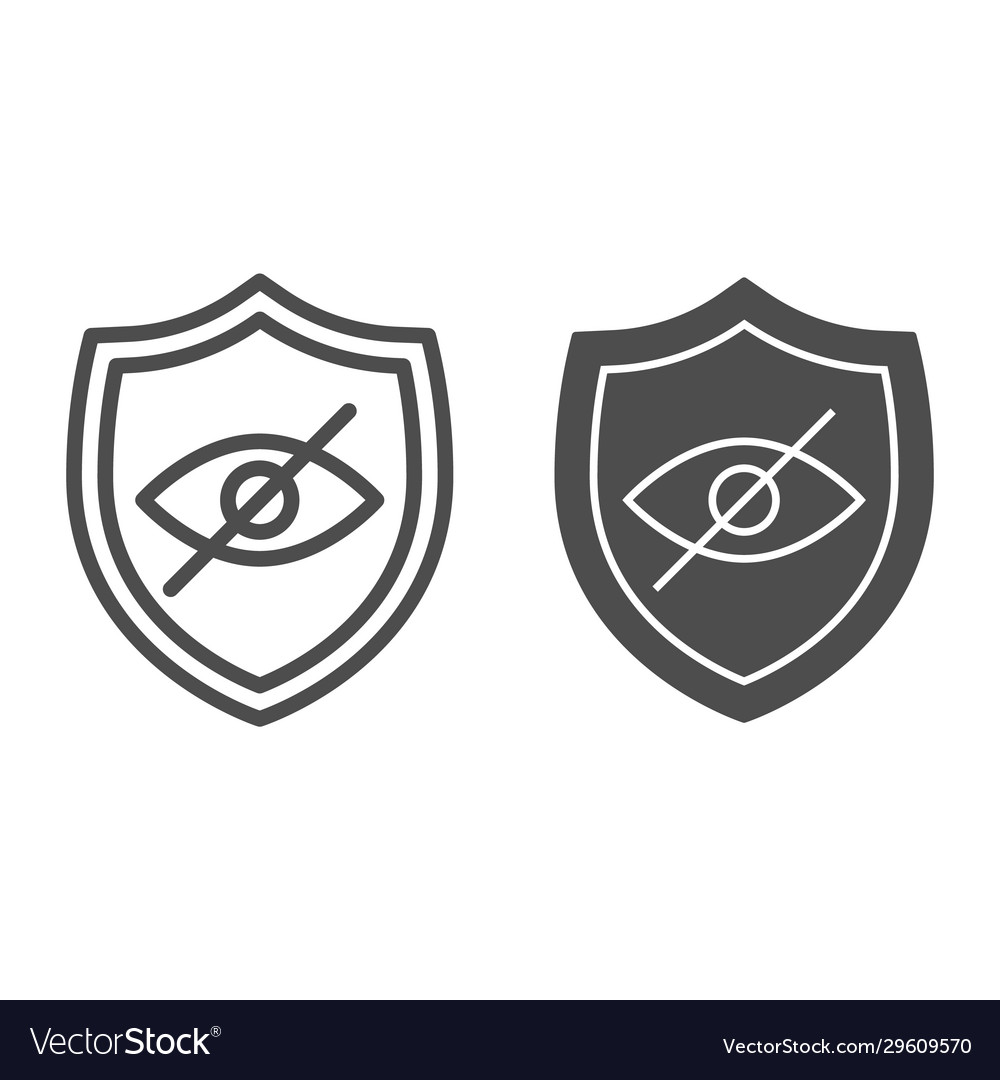 Privacy browser emblem line and solid icon secure vector image Privacy browser emblem line and solid icon secure