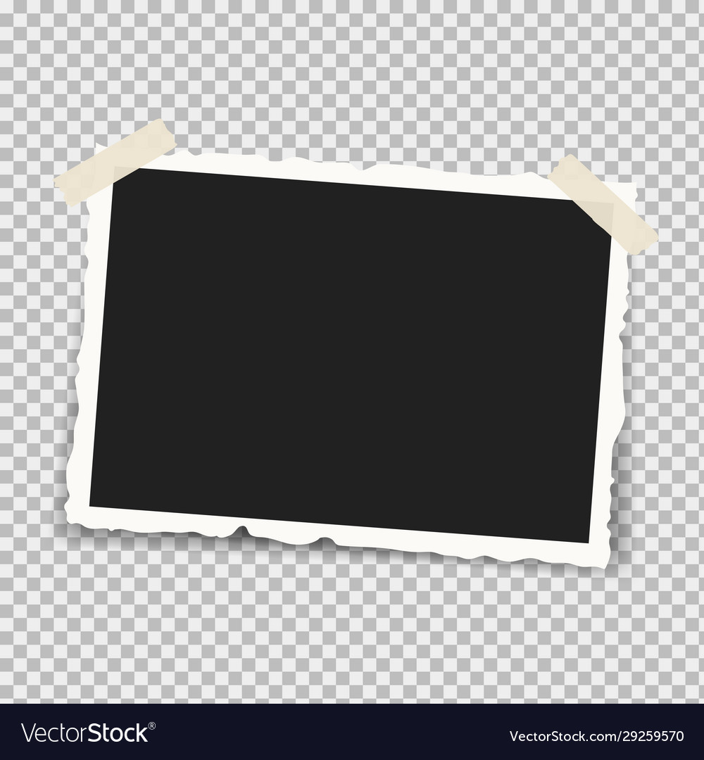 Realistic photo frames with retro shapes around