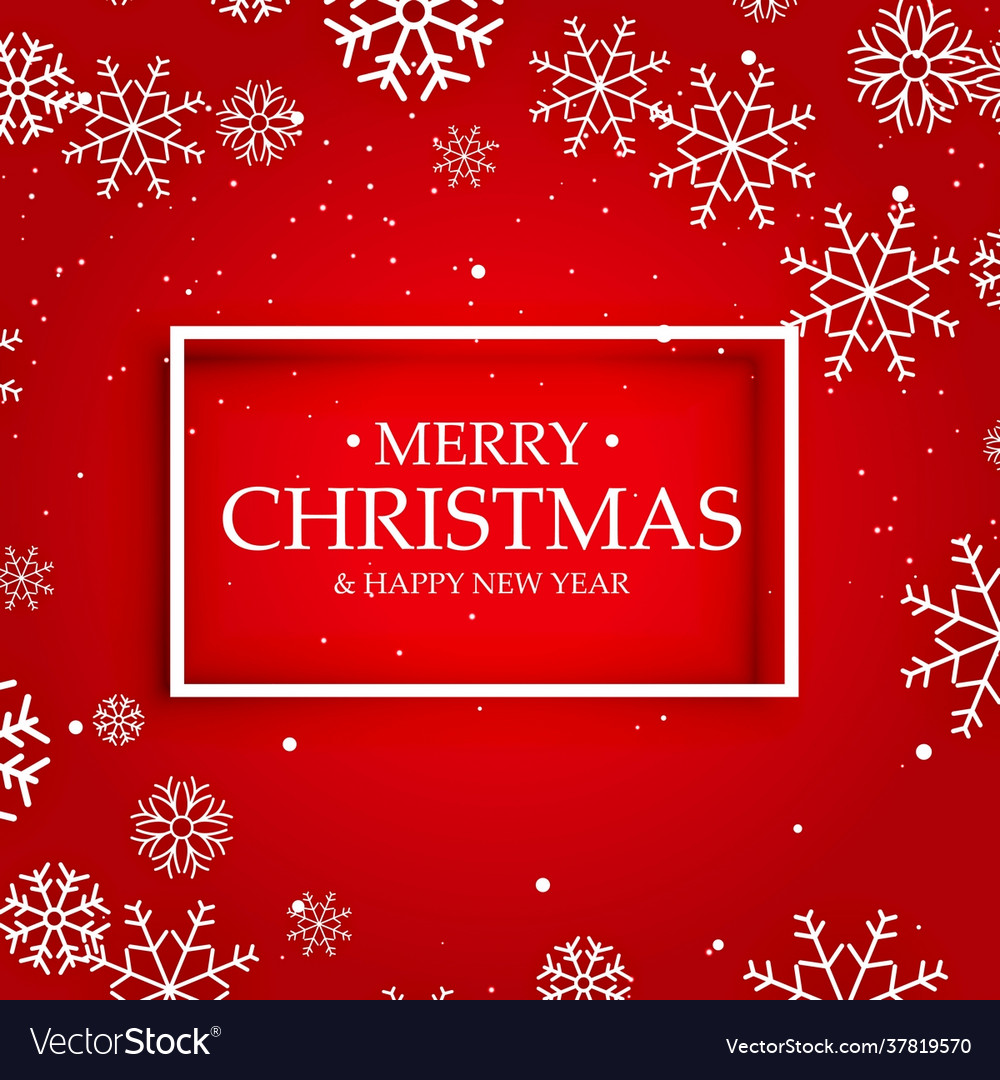 Red background merry christmas with white Vector Image