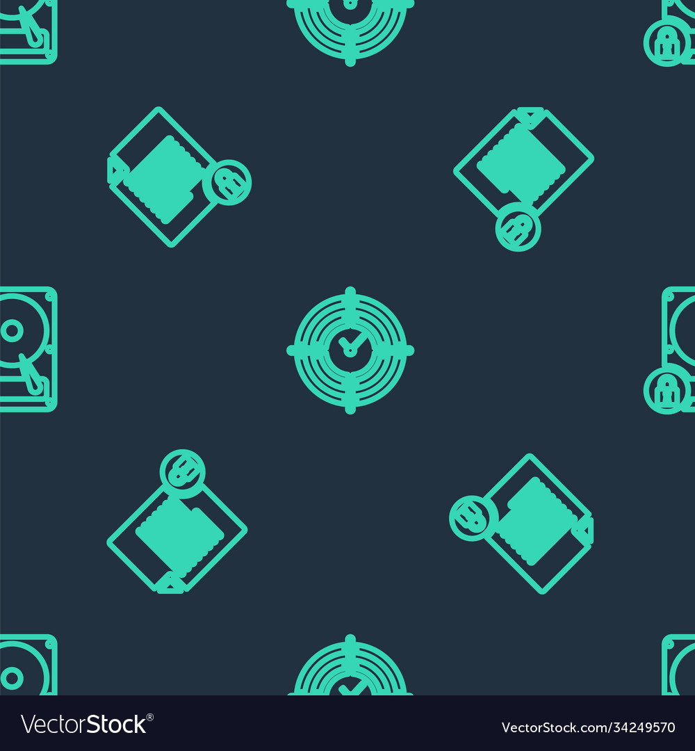 Set line time management document and lock vector image Set line time management document and lock