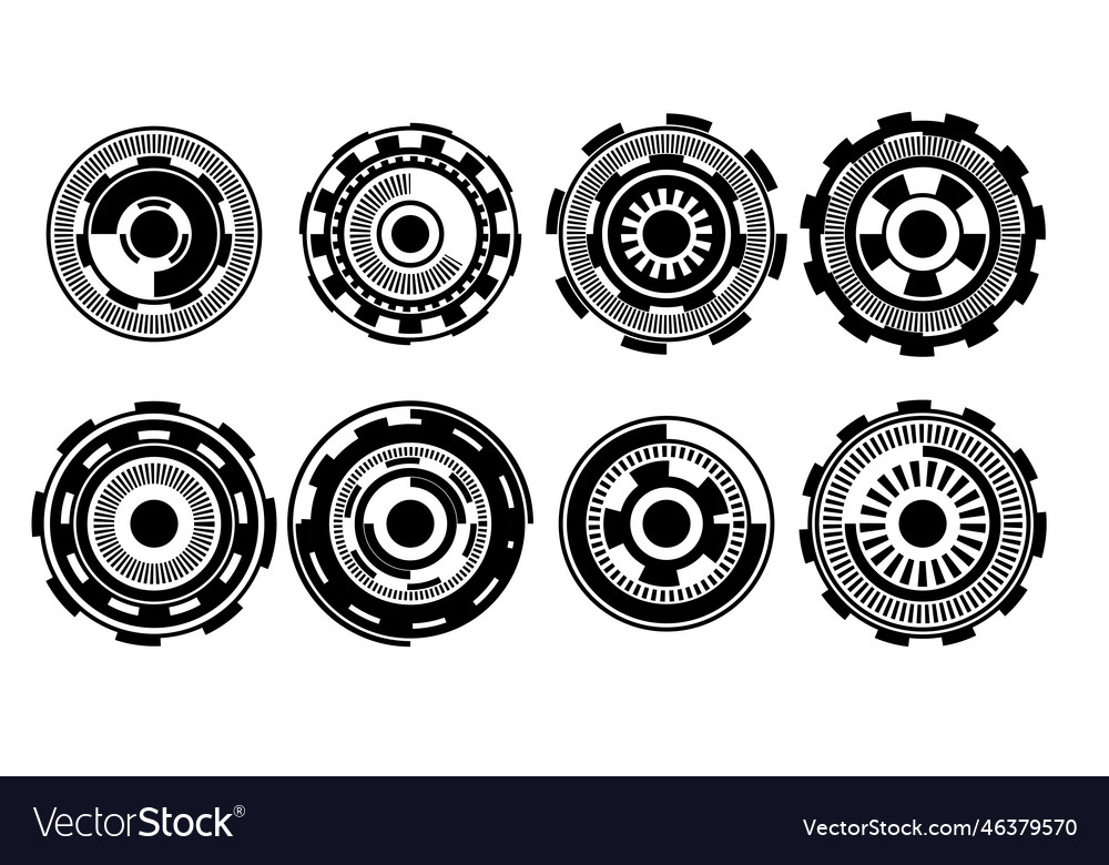 Set of hud circle modern user interface elements