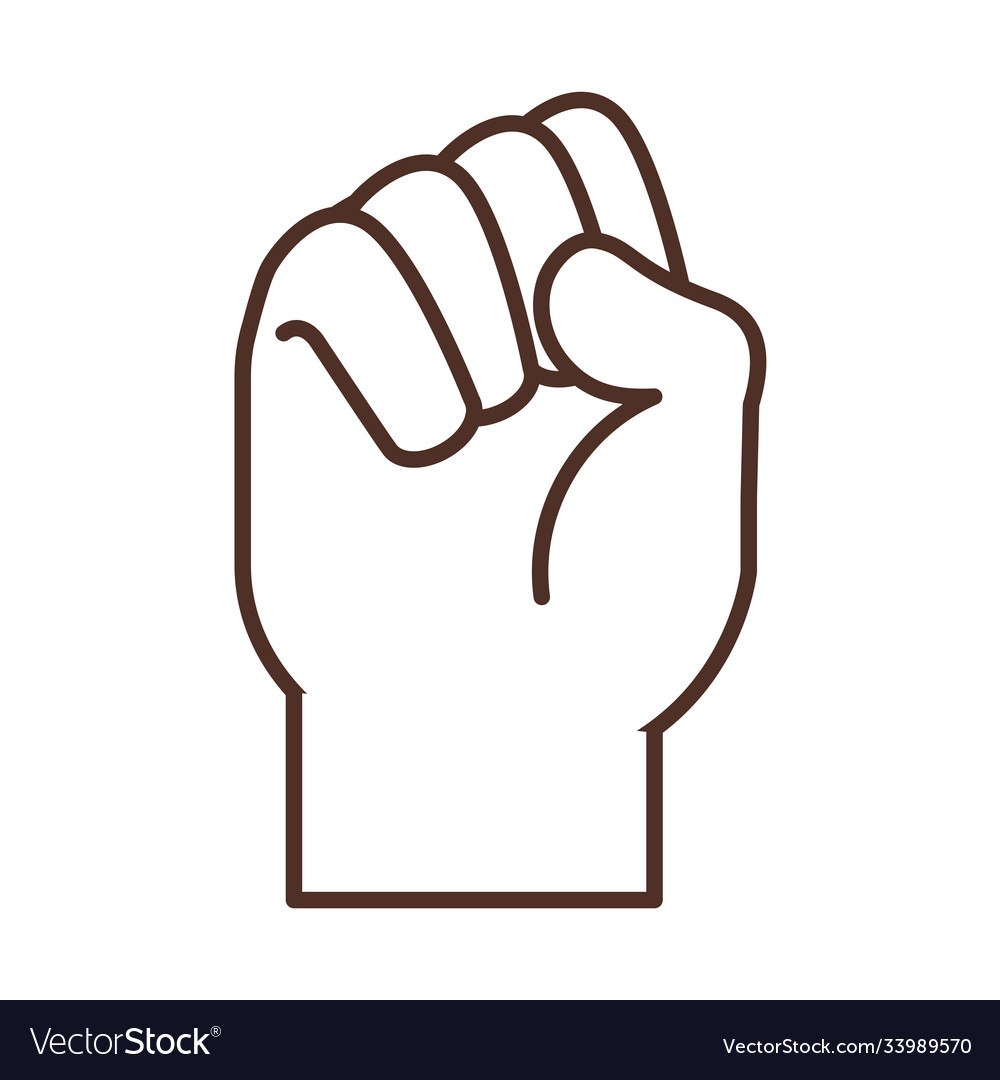 Sign language hand gesture indicating s letter