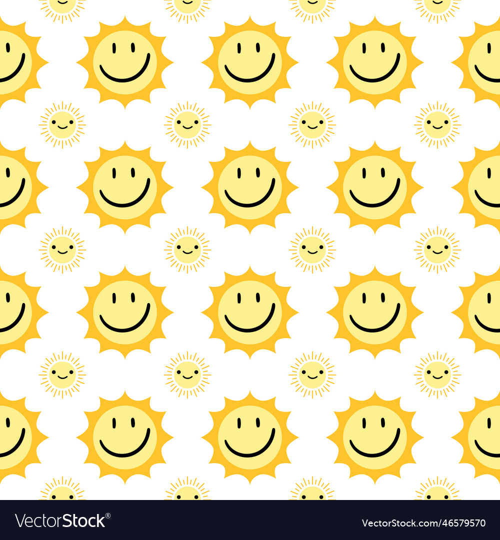 Sun seamless pattern colorful