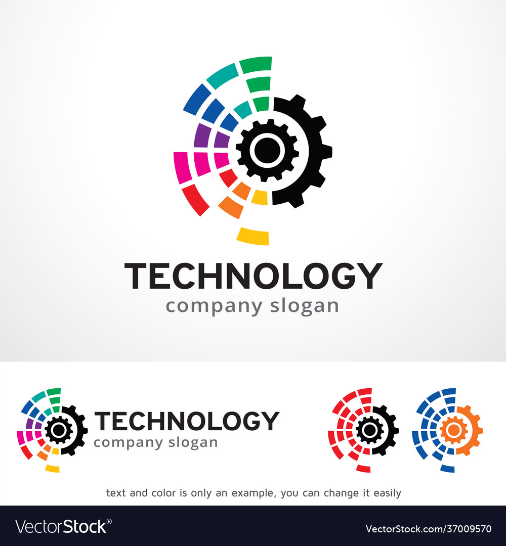 Technology logo template design Royalty Free Vector Image