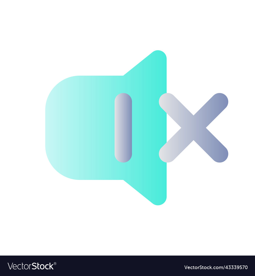 Turn off sound flat gradient color ui icon