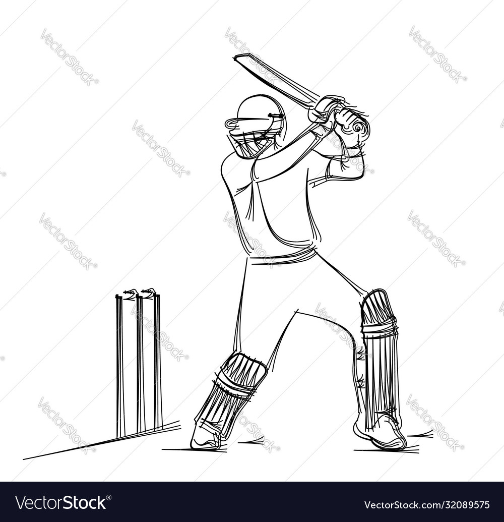Abstract colorful pattern with batsman and bowler Vector Image Abstract colorful pattern with batsman and bowler