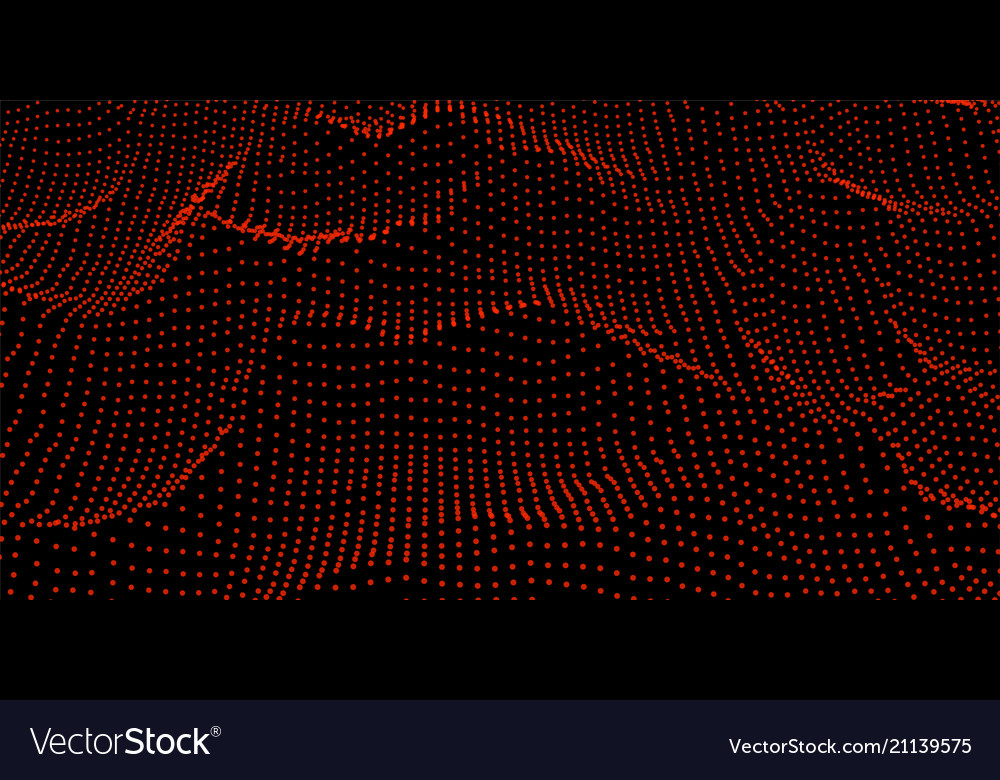 Abstract digital wave grid consist of particles vector image Abstract digital wave grid consist of particles
