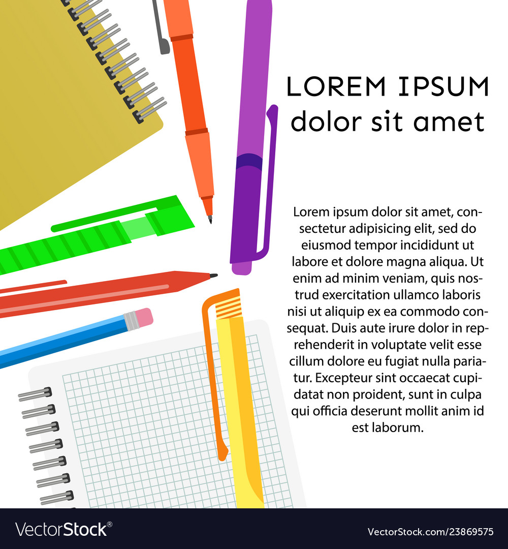 Background with notebook vector image Background with notebook