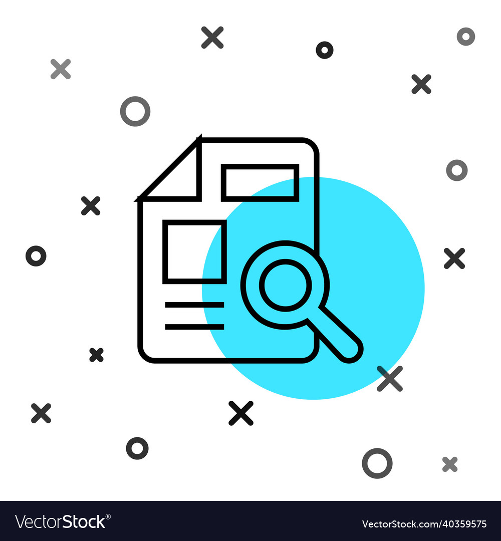 Black line document with graph chart icon isolated vector image Black line document with graph chart icon isolated