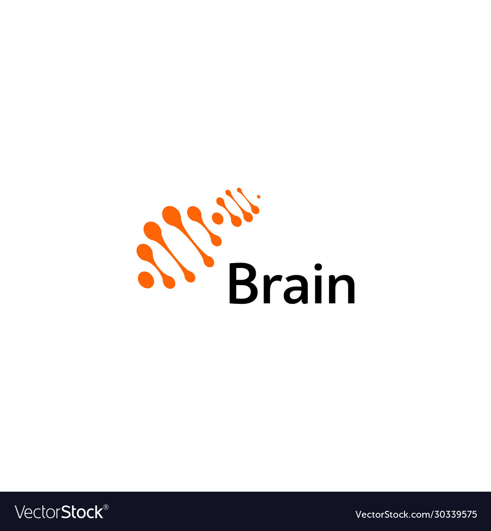 Brain logo silhouette design template