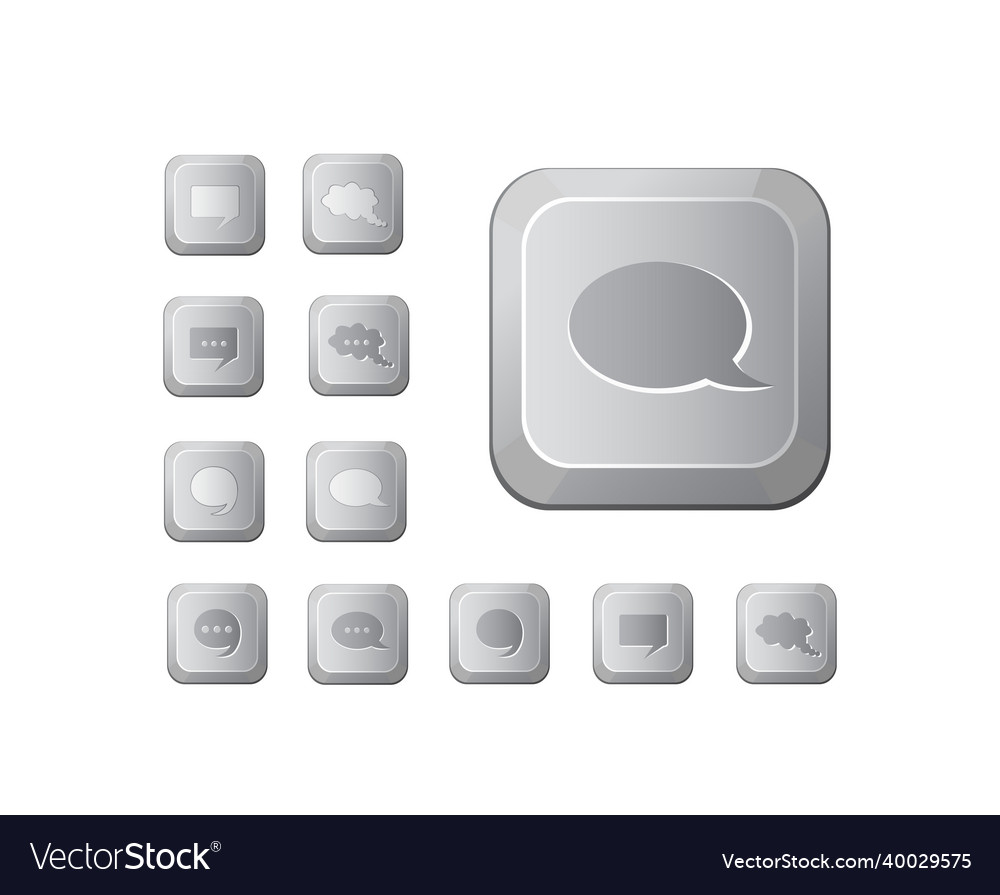 Chat and talk computer key set vector image Chat and talk computer key set