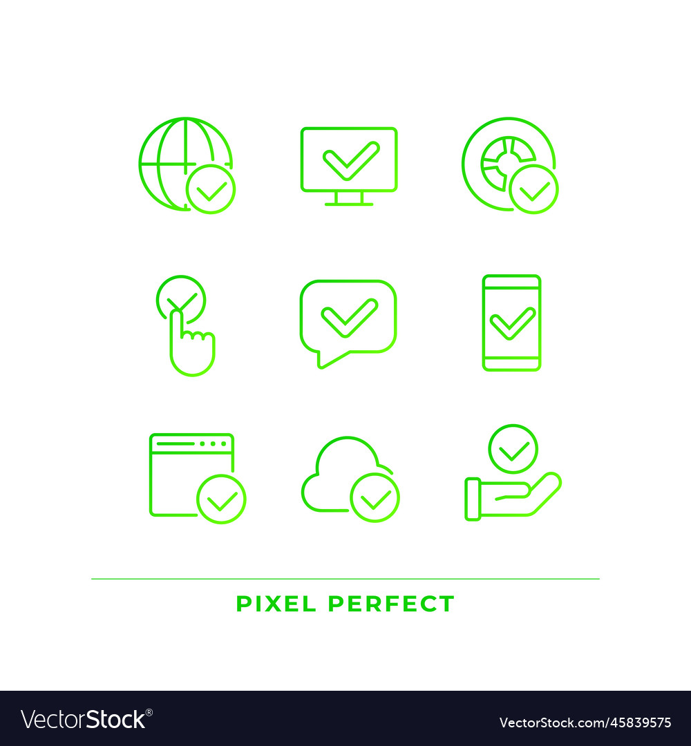 Checkmarks in communication pixel perfect vector image Checkmarks in communication pixel perfect
