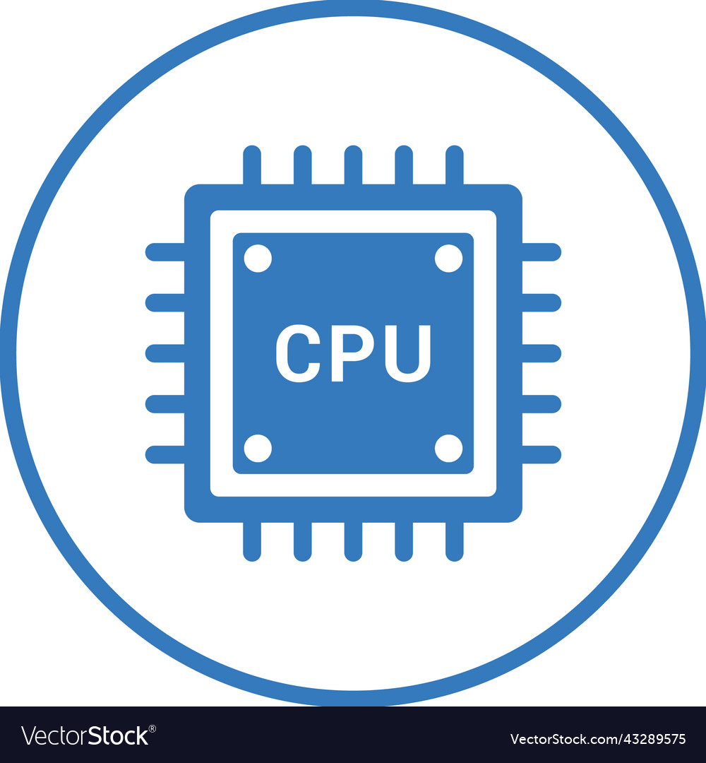 Chip Computer cpu Prozessor Symbol blau Farbe Design vector image Chip Computer cpu Prozessor Symbol blau Farbe Design