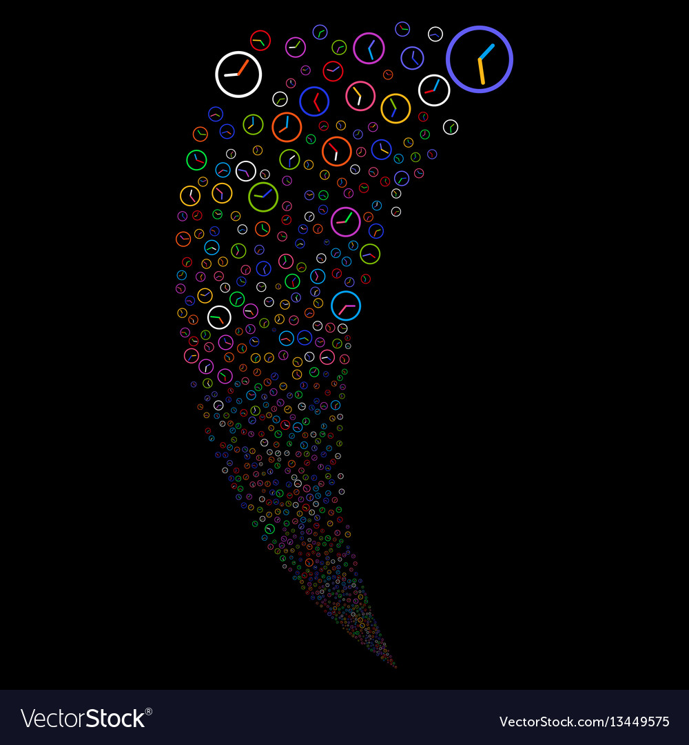 Clock random stream vector image Clock random stream