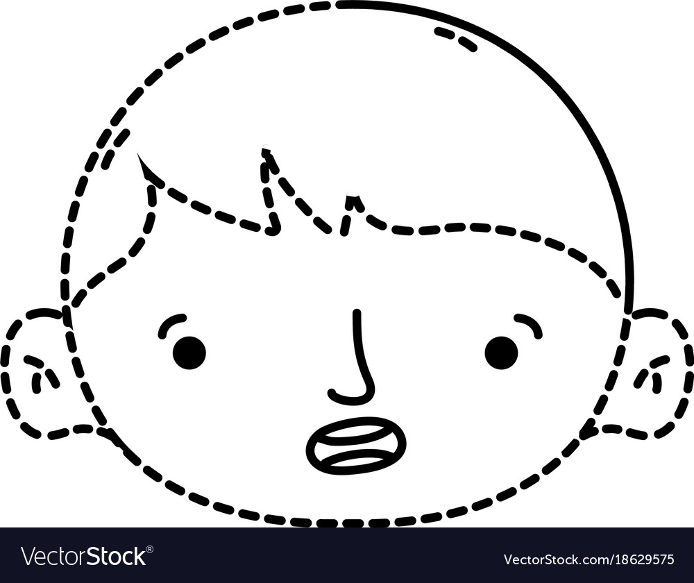 dotted shape avatar boy head with hairstyle design
