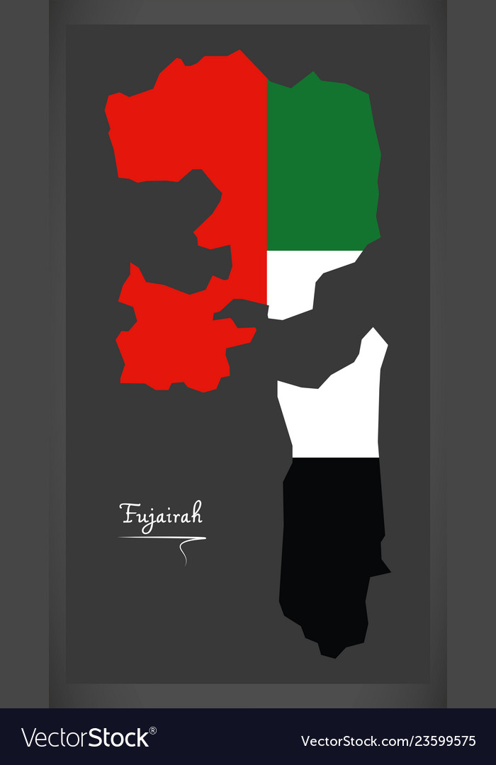 Fujairah map united arab emirates Royalty Free Vector Image