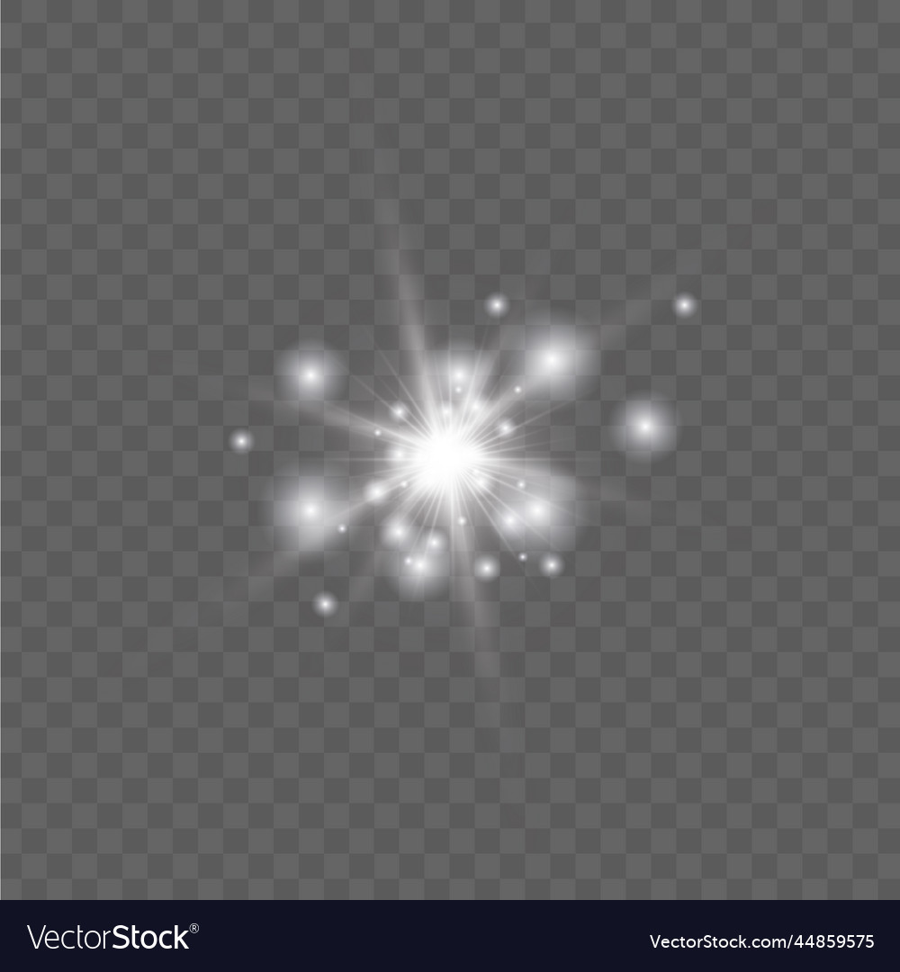 Glow light effect starburst with sparkles vector image Glow light effect starburst with sparkles