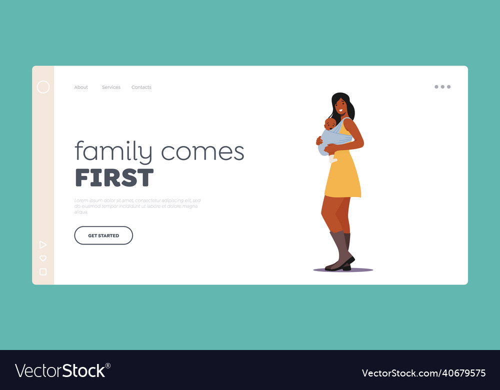 Motherhood parenting concept landing page