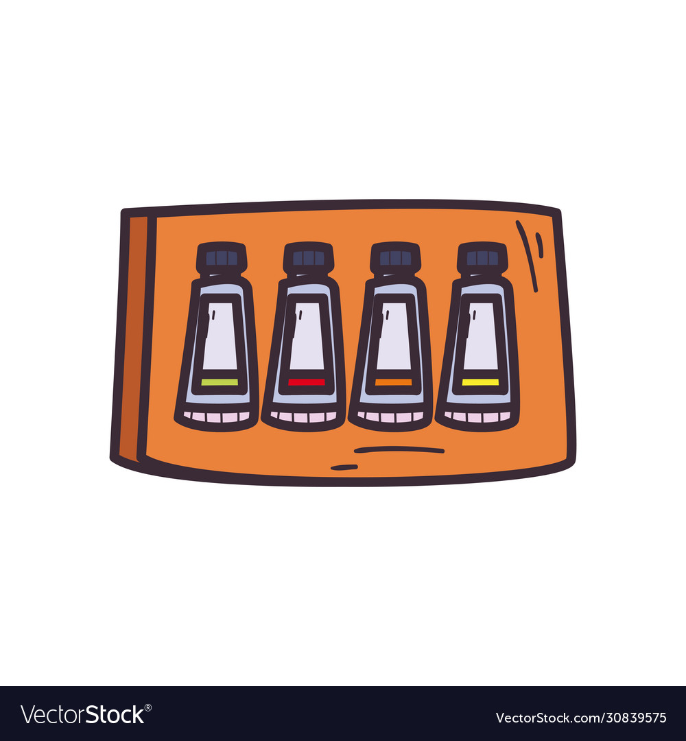 Oil paints box fill style icon design