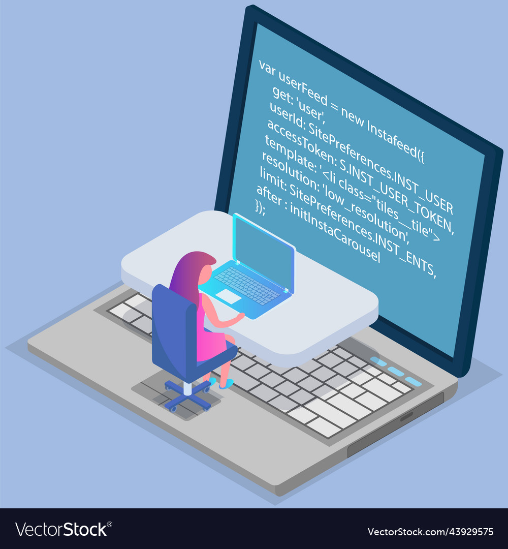 Pogrammer with laptop coding new project command