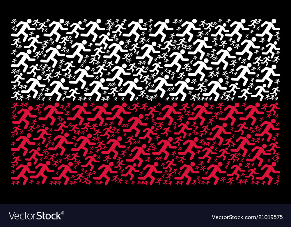 Poland Flag Running Man Pattern